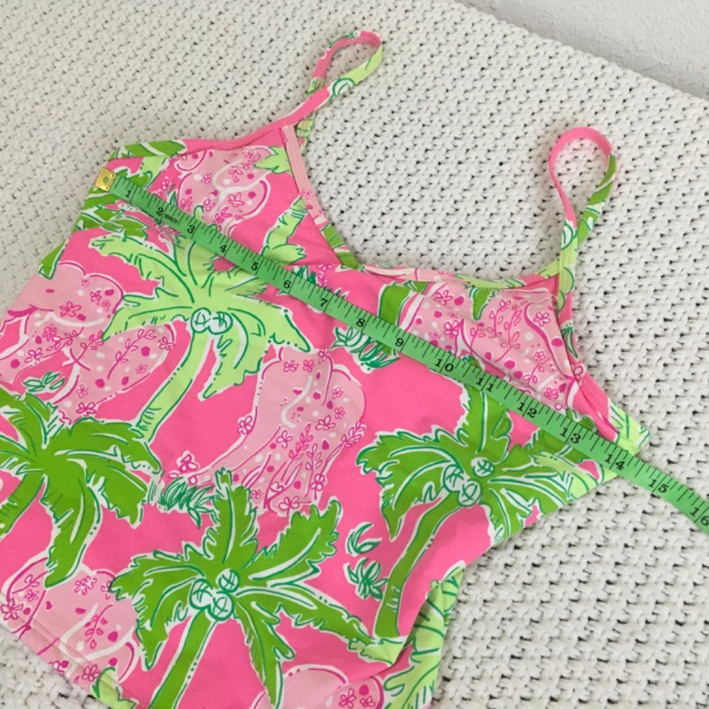LILLY PULITZER COLORFUL PINK AND GREEN 2 PIECE SIZE 2 WOMANS SWIM SUIT - Picture 3 of 9